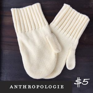 NEW Anthropologie Cream Mittens